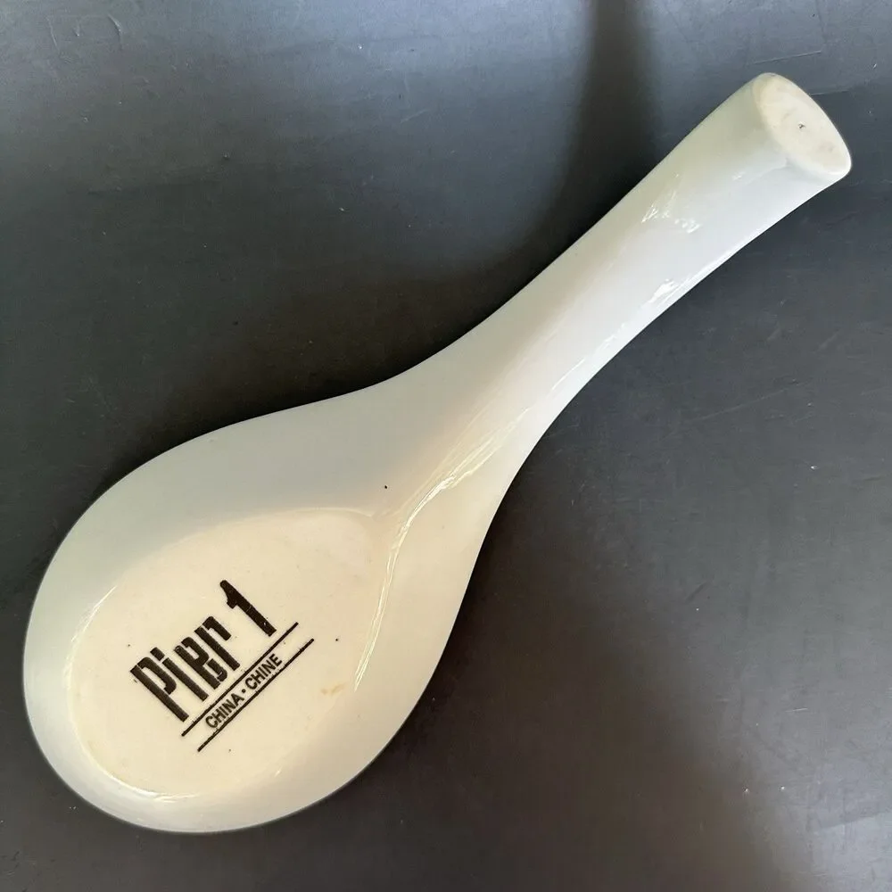 Vintage Pier 1 Blue White Ceramic Spoon Rest Floral Porcelain Kitchen Counter